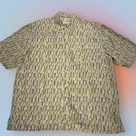 FIRETHORN Men’s Medium Casual SILK Button Down Shirt - Picture 3 of 3